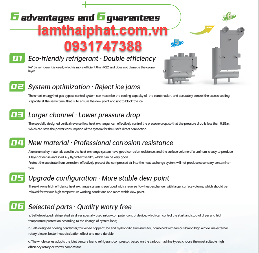 6 Ưu điểm của máy sấy khí EPSEA