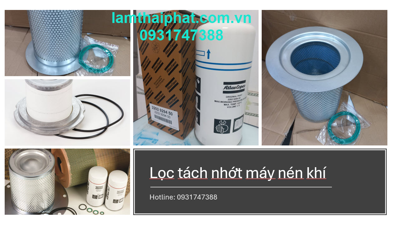 Các loại lọc tách dầu máy nén khí Atlas Copco