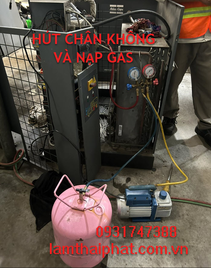 Sửa máy sấy khí tại bình dương, Nạp Gas